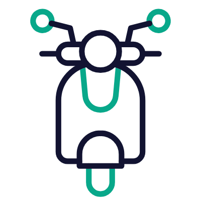 Delivery scooter, Animated Icon, Outline