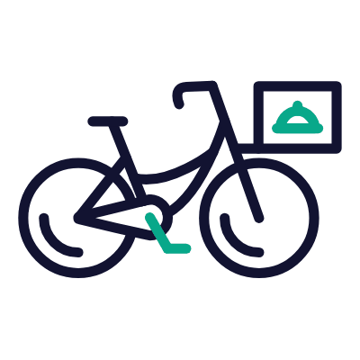 Delivery bike, Animated Icon, Outline