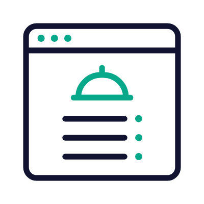 Browser Food Menu, Animated Icon, Outline