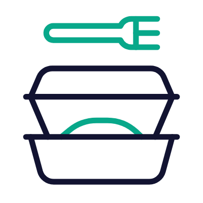 Food Take Away, Animated Icon, Outline