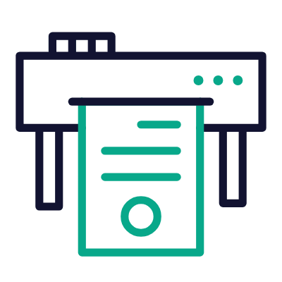 Big size printer, Animated Icon, Outline