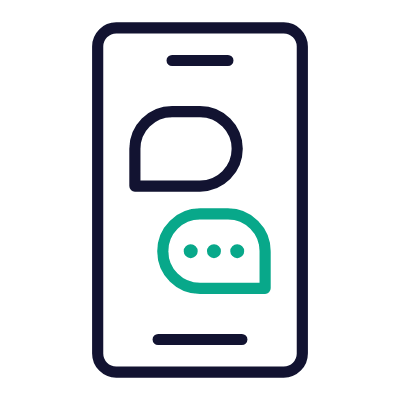 Smartphone Chats, Animated Icon, Outline