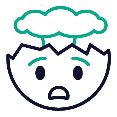 Exploding Head, Animated Icon, Outline