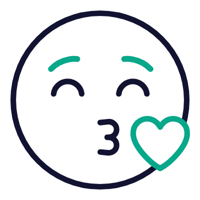 Kiss Heart, Animated Icon, Outline