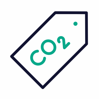 Price Tag CO2, Animated Icon, Outline