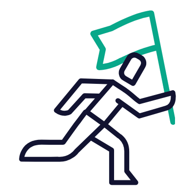 Person Flag, Animated Icon, Outline