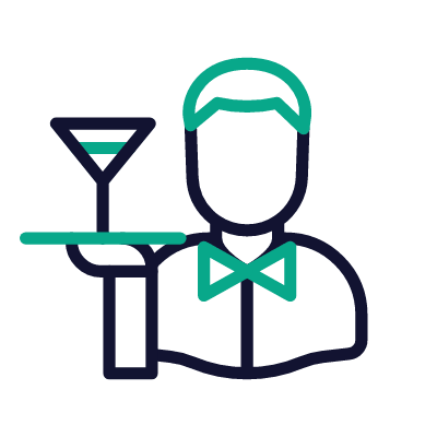 Man Bartender, Animated Icon, Outline