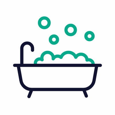 Bubble Bath, Animated Icon, Outline