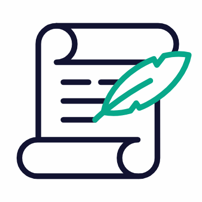 Parchment Writing, Animated Icon, Outline