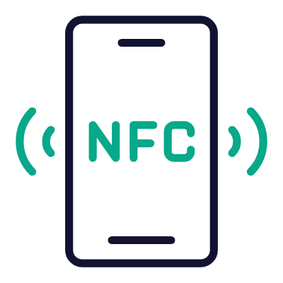 Smartphone NFC, Animated Icon, Outline