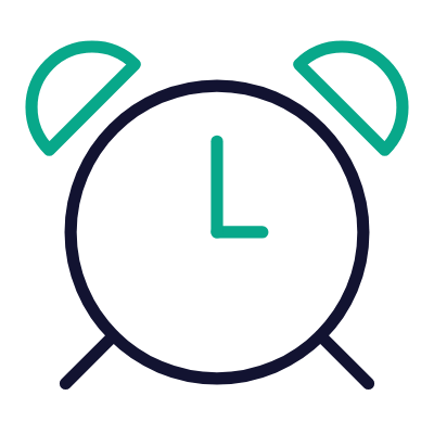 Alarm Clock, Animated Icon, Outline