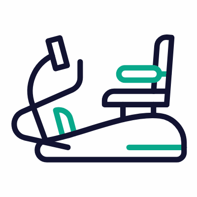 Recumbent Trainer, Animated Icon, Outline