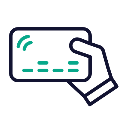 Hand Credit Card, Animated Icon, Outline