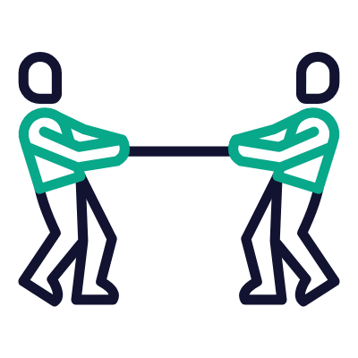 Tug Of War, Animated Icon, Outline