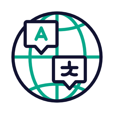 Globe Translate, Animated Icon, Outline