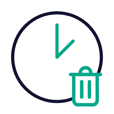 Clock Trash, Animated Icon, Outline