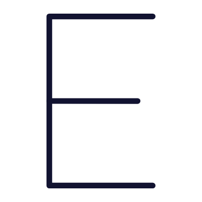 E, Animated Icon, Outline
