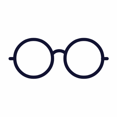 Glasses, Animated Icon, Outline