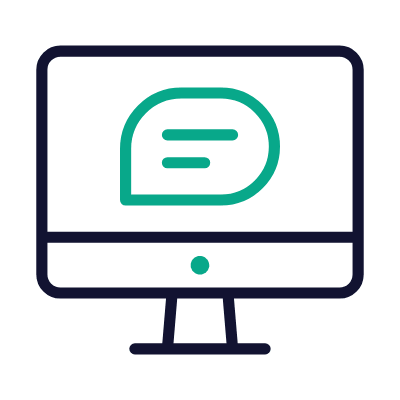 Desktop Chat, Animated Icon, Outline