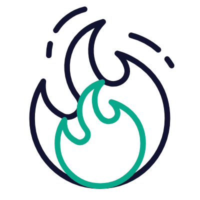 Blazing Flame, Animated Icon, Outline