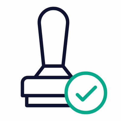 Stamp Check, Animated Icon, Outline