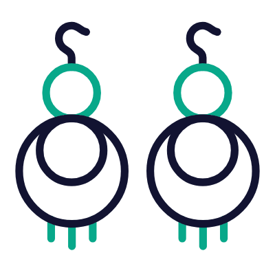 Earrings, Animated Icon, Outline