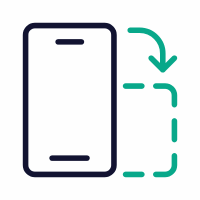 Smartphone Rotate Right, Animated Icon, Outline