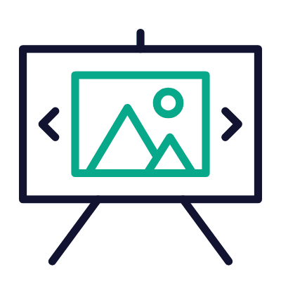 Presentation Board, Animated Icon, Outline