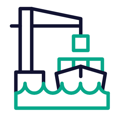 Port Terminal, Animated Icon, Outline