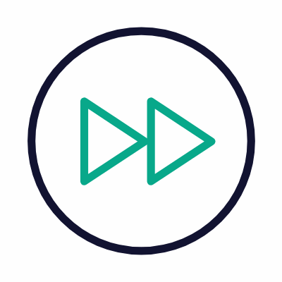Fast Forward Circle, Animated Icon, Outline