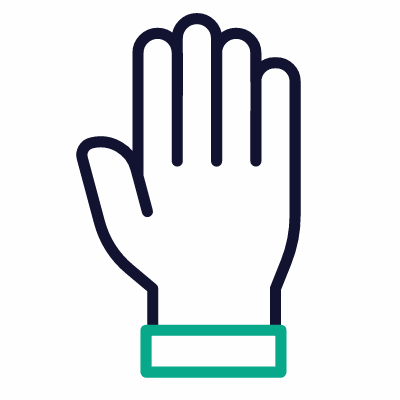 Hand Rising, Animated Icon, Outline