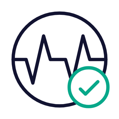 Waveline Check, Animated Icon, Outline