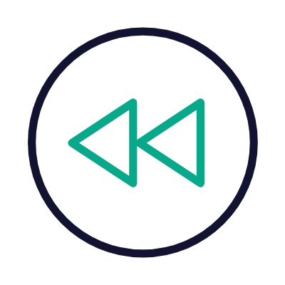 Rewind Circle, Animated Icon, Outline
