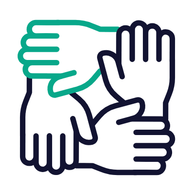 Teamwork, Animated Icon, Outline