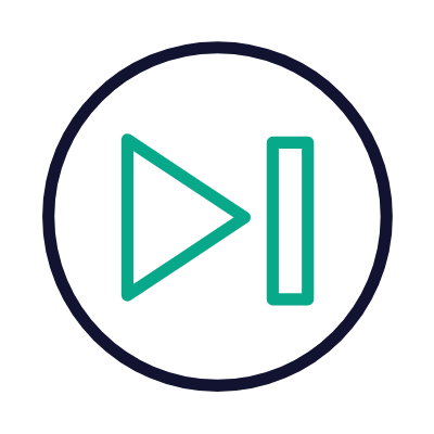 Skip Forward Circle, Animated Icon, Outline