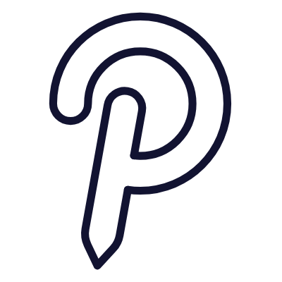 Pinterest, Animated Icon, Outline
