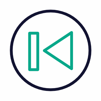 Skip Back Circle, Animated Icon, Outline