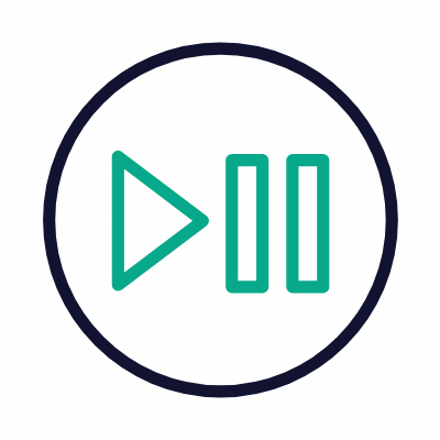 Play Pause Circle, Animated Icon, Outline