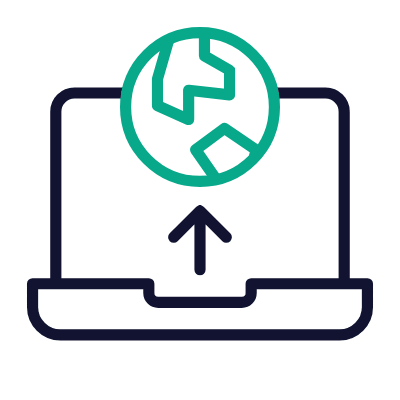 Laptop Deployment, Animated Icon, Outline