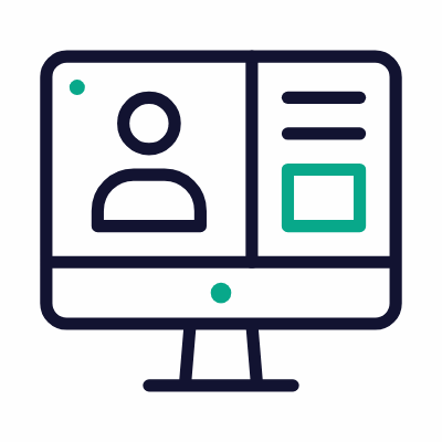 Desktop Live Stream, Animated Icon, Outline