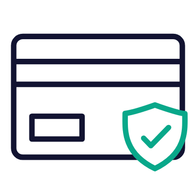 Credit Card Shield, Animated Icon, Outline