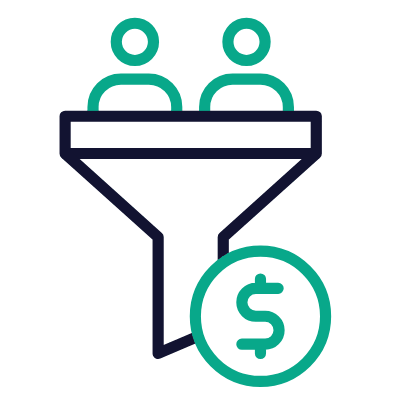 Leads Funnel, Animated Icon, Outline