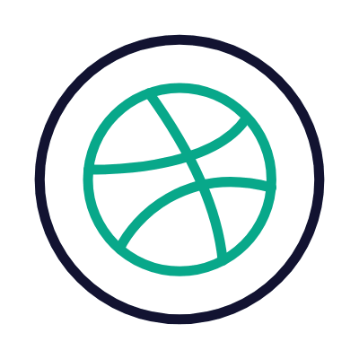 Dribbble, Animated Icon, Outline