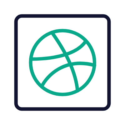 Dribbble, Animated Icon, Outline