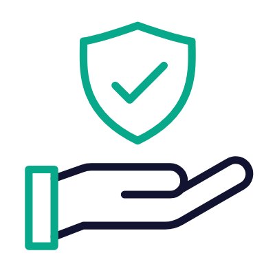 Hand Shield, Animated Icon, Outline