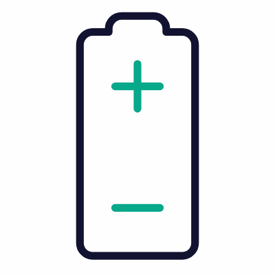 Battery Plus Minus, Animated Icon, Outline