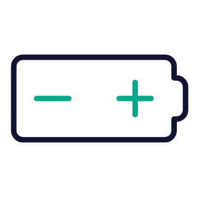 Battery Plus Minus, Animated Icon, Outline