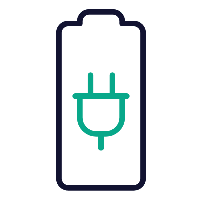 Battery Plug, Animated Icon, Outline