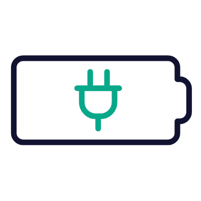 Battery Plug, Animated Icon, Outline