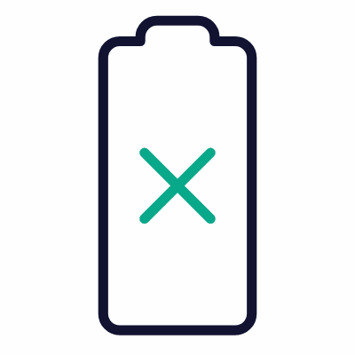 Battery Cross, Animated Icon, Outline